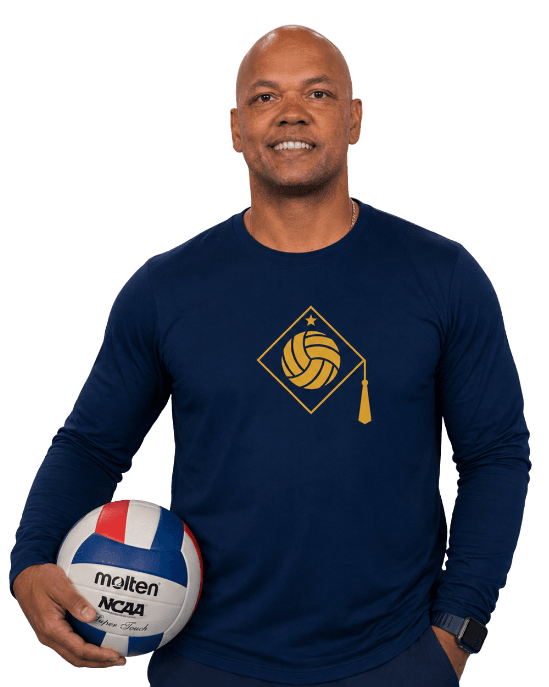 Rodrigo Gomes com a camisa da VolleyBridge